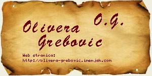 Olivera Grebović vizit kartica